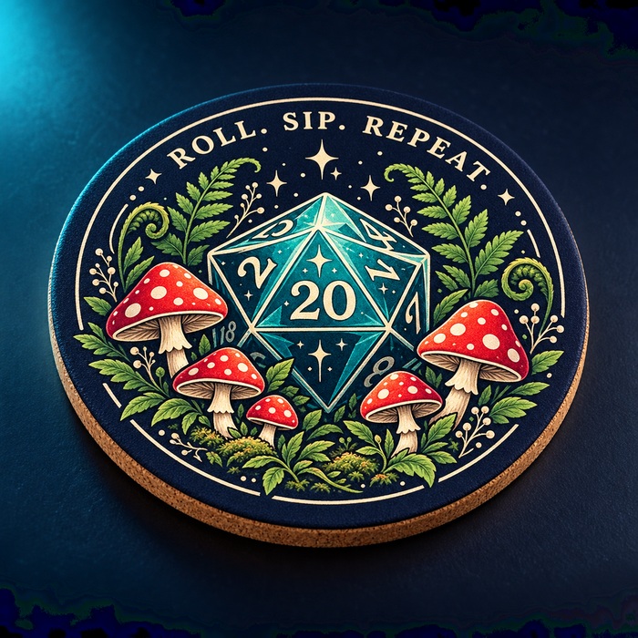 Roll. Sip. Repeat. Coaster concept product image